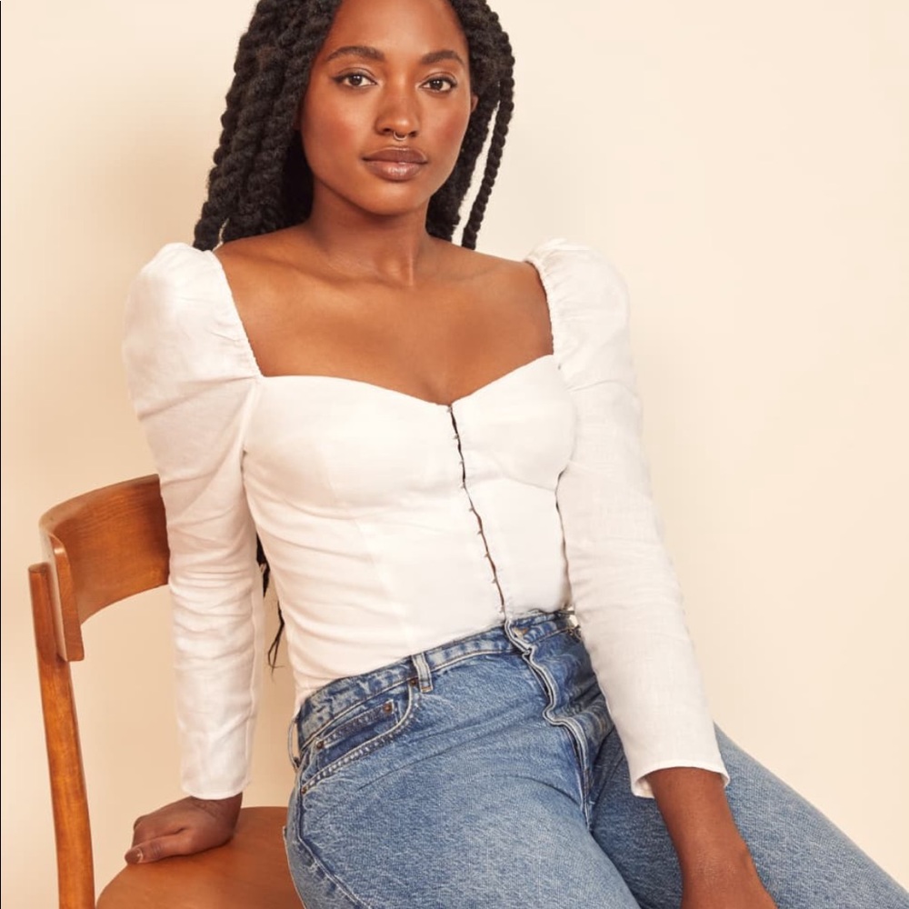 NWT Reformation Gemma top in White